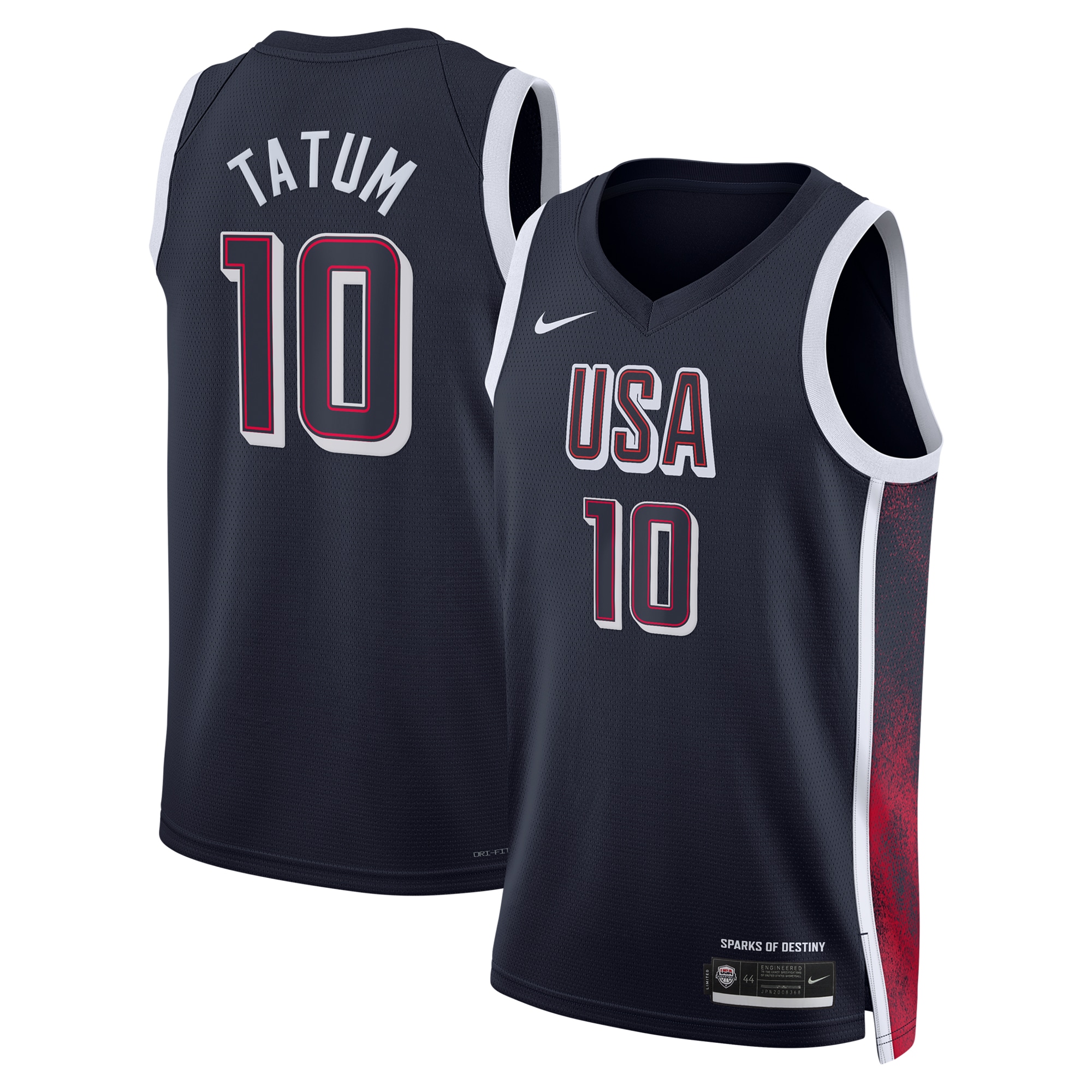 #10 Jason Tatum Navy Men's USA Basketball National Team 2024 Jersey