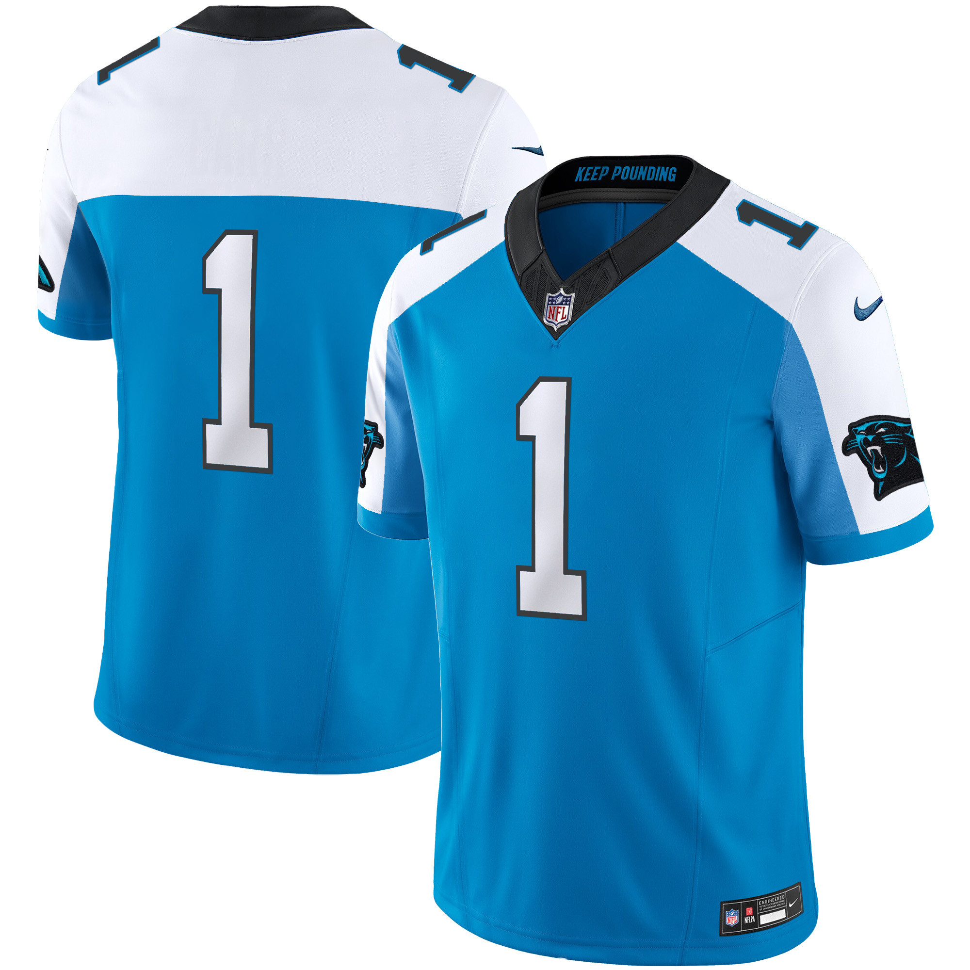 #1 Team Men's Carolina Panthers Vapor Limited Blue Alternate Jersey - All Stitched 