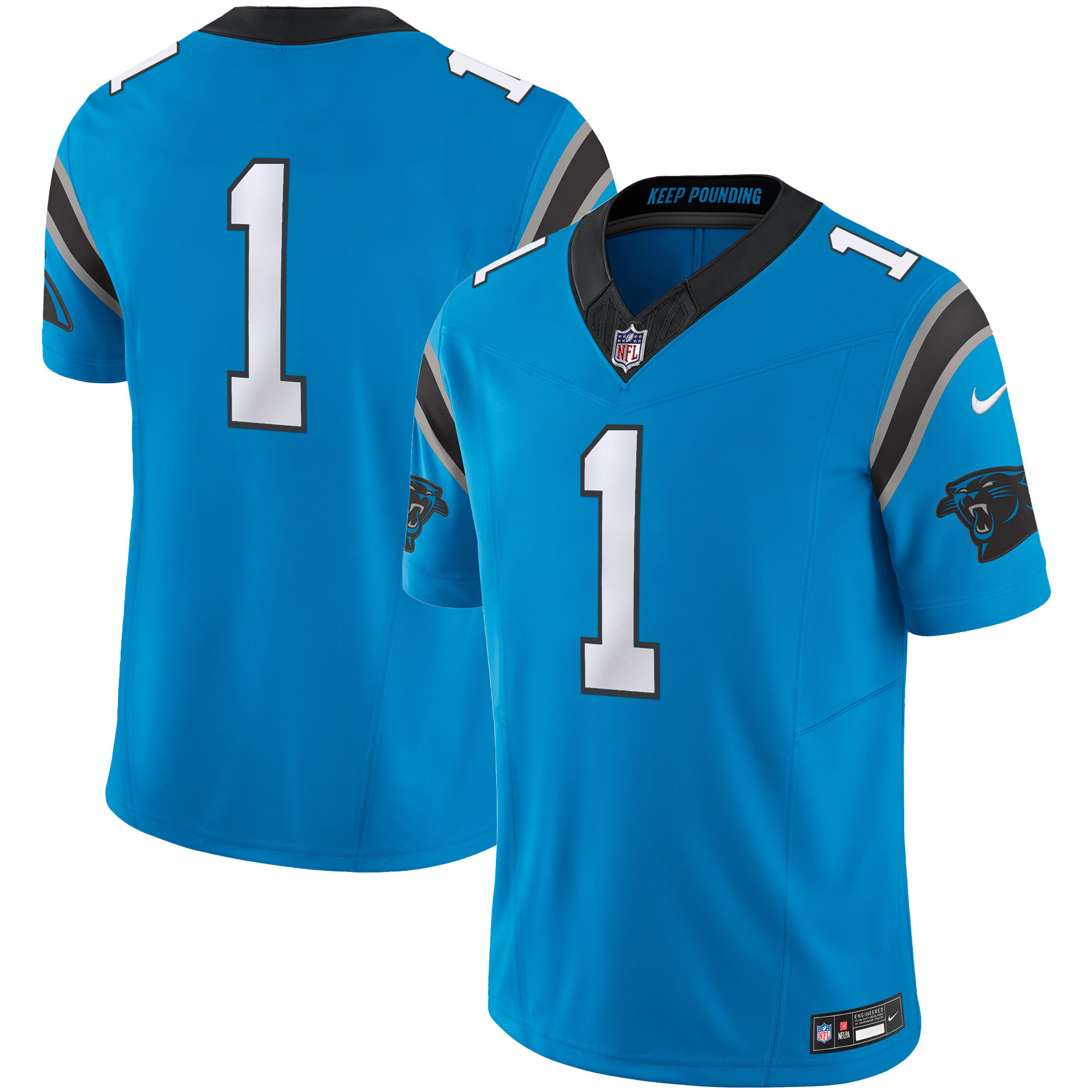 #1 Team Men's Carolina Panthers Vapor Limited Blue Jersey - All Stitched 