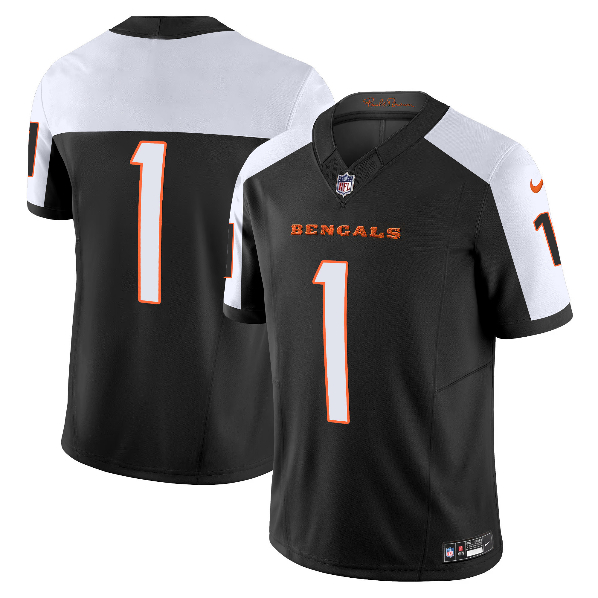 #1 Team Men's Cincinnati Bengals Vapor Limited Alternate Jersey - All Stitched 