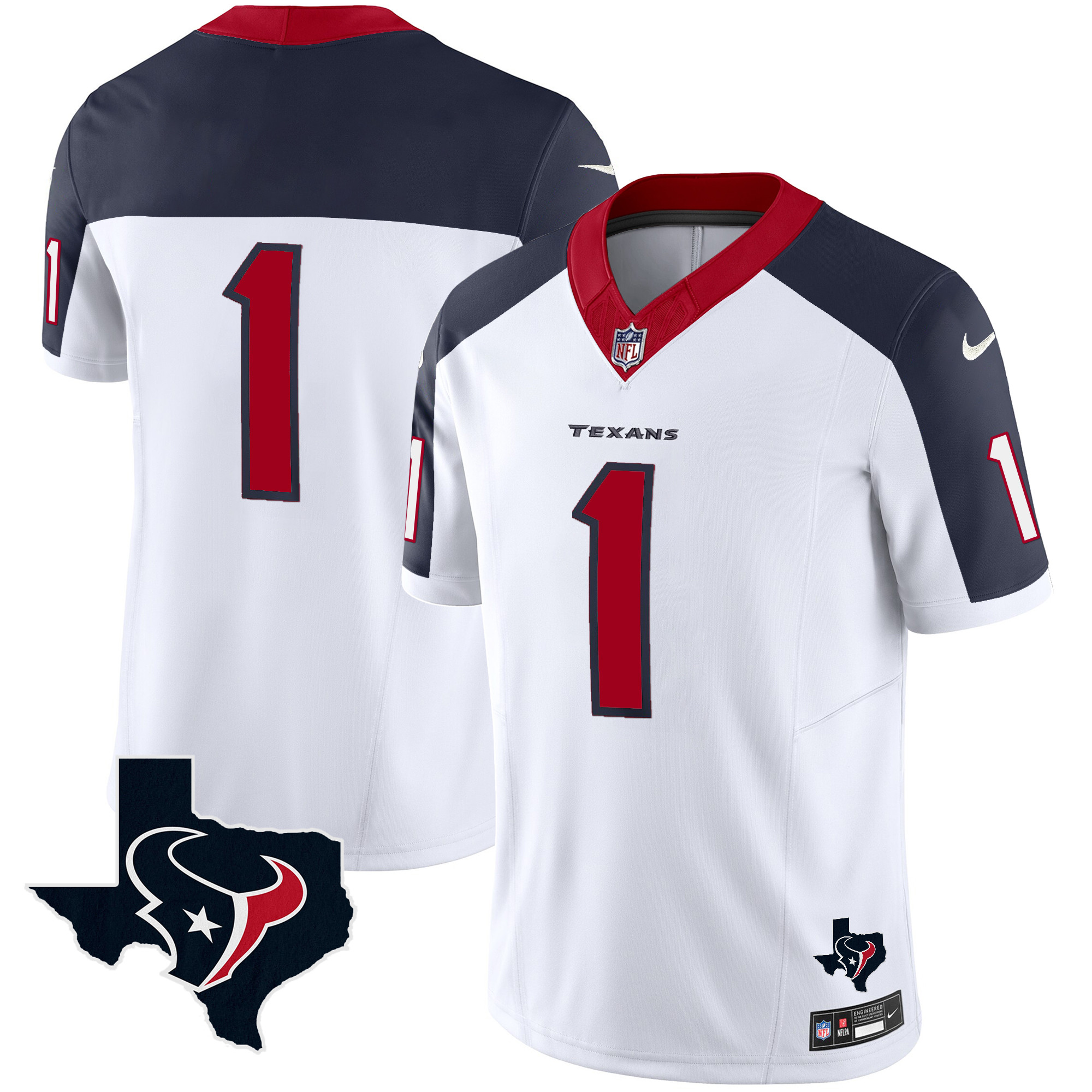 #1 Team Men's Houston Texans Vapor Limited Inverted Jersey - All Stitched 