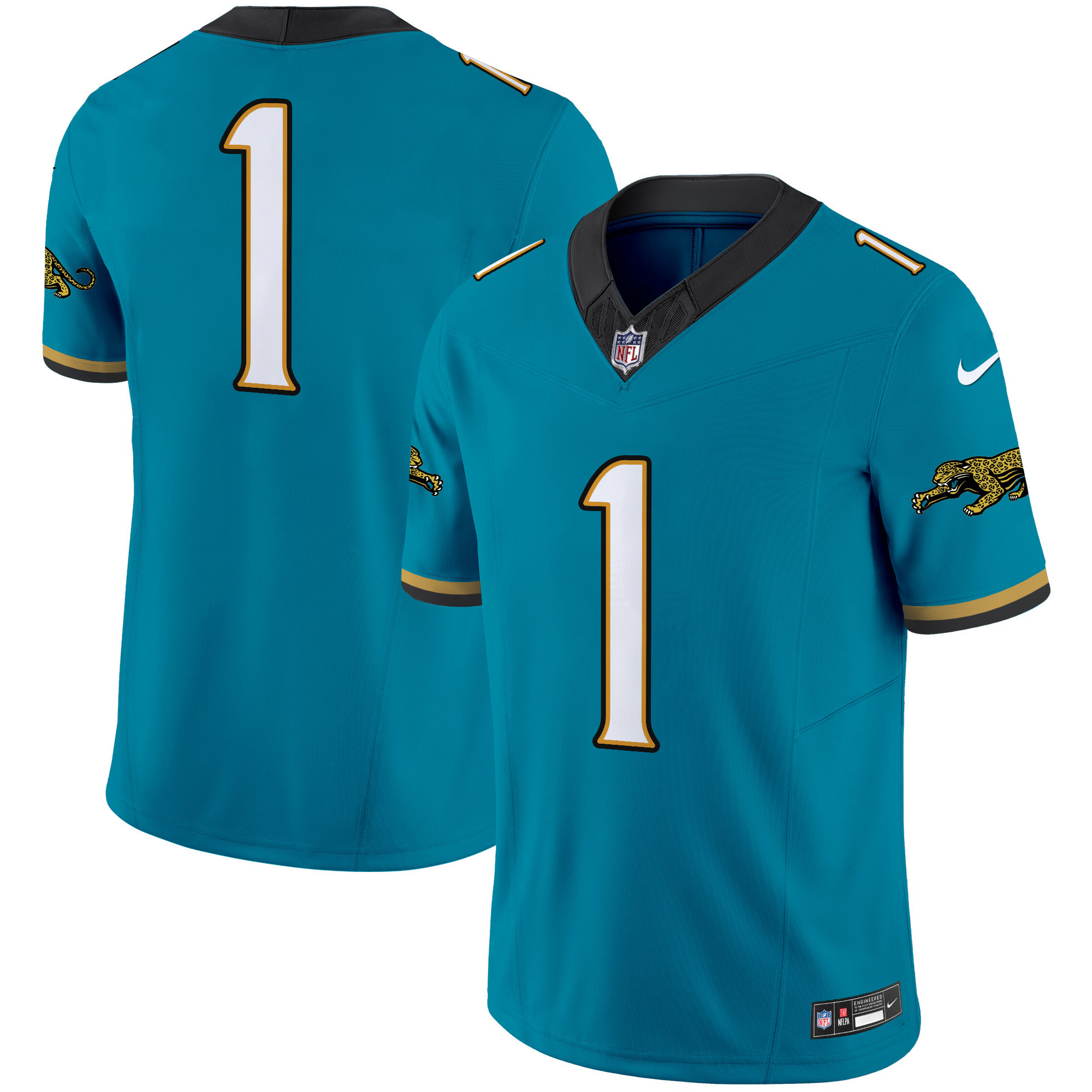 #1 Team Men's Jacksonville Jaguars Throwback Vapor Limited Teal Jersey - All Stitched