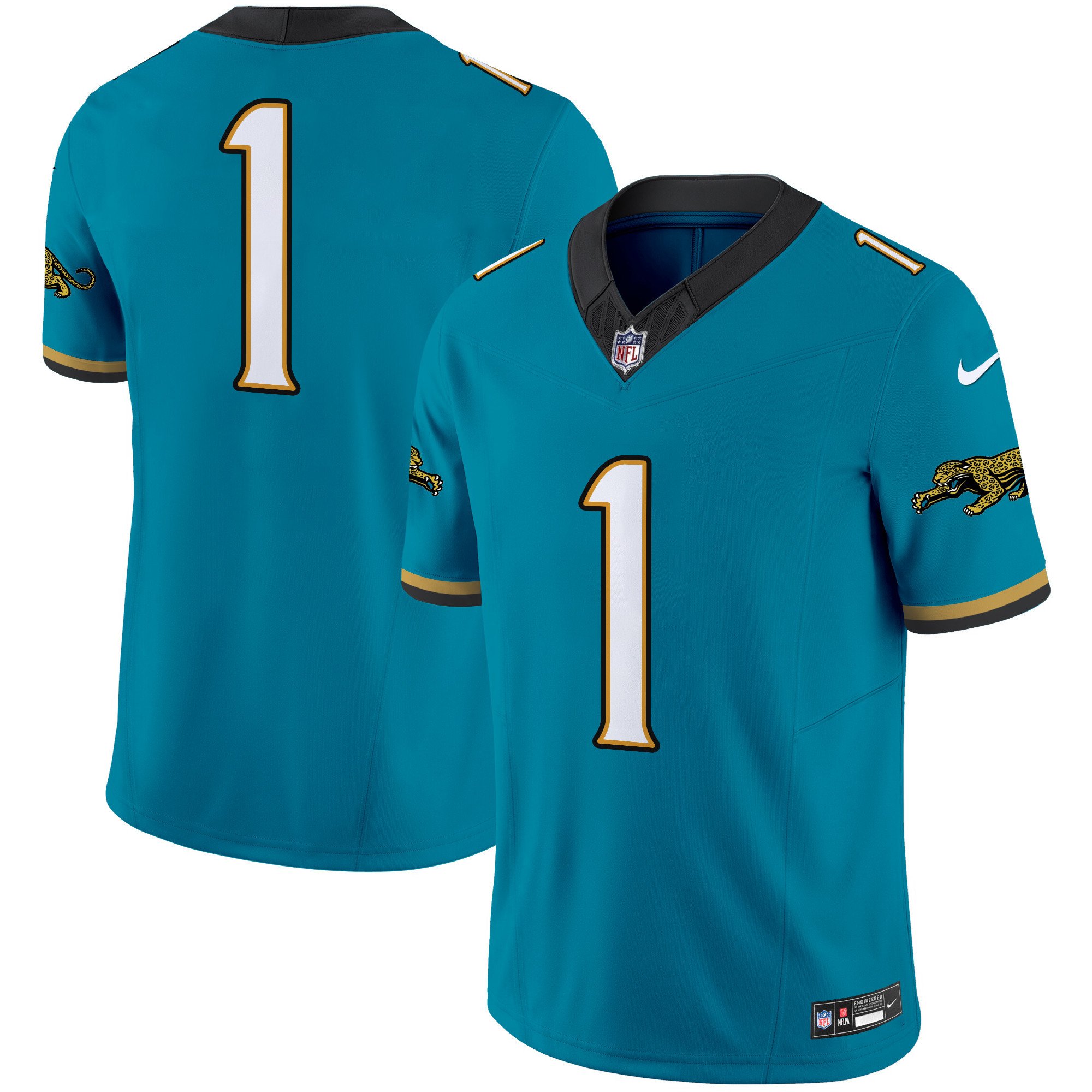 #1 Team Men's Jacksonville Jaguars Throwback Vapor Limited Teal Jersey - All Stitched