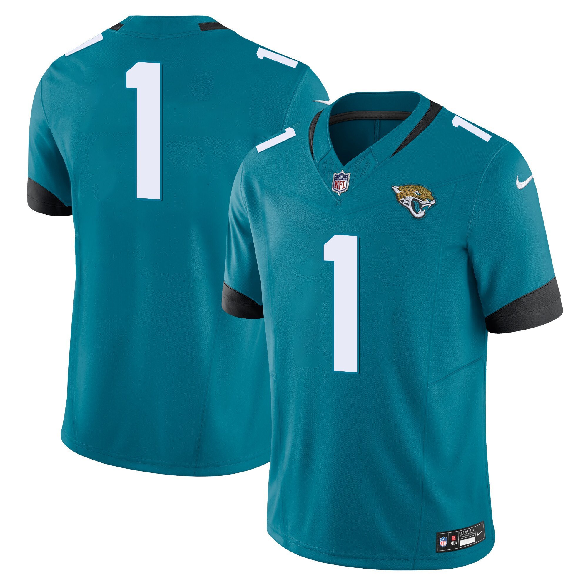 #1 Team Men's Jacksonville Jaguars Vapor Limited Teal Jersey - All Stitched