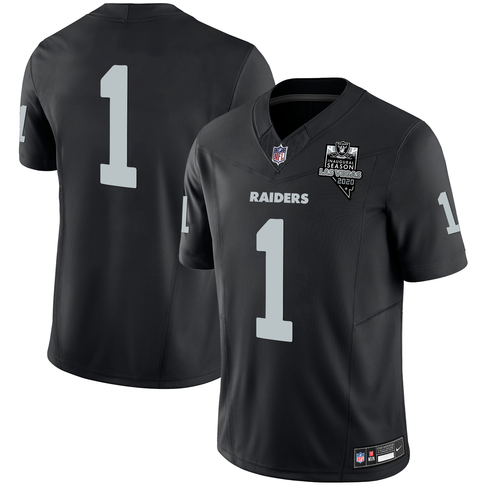 #1 Team Men's Las Vegas Raiders Vapor Limited Black Jersey - All Stitched 
