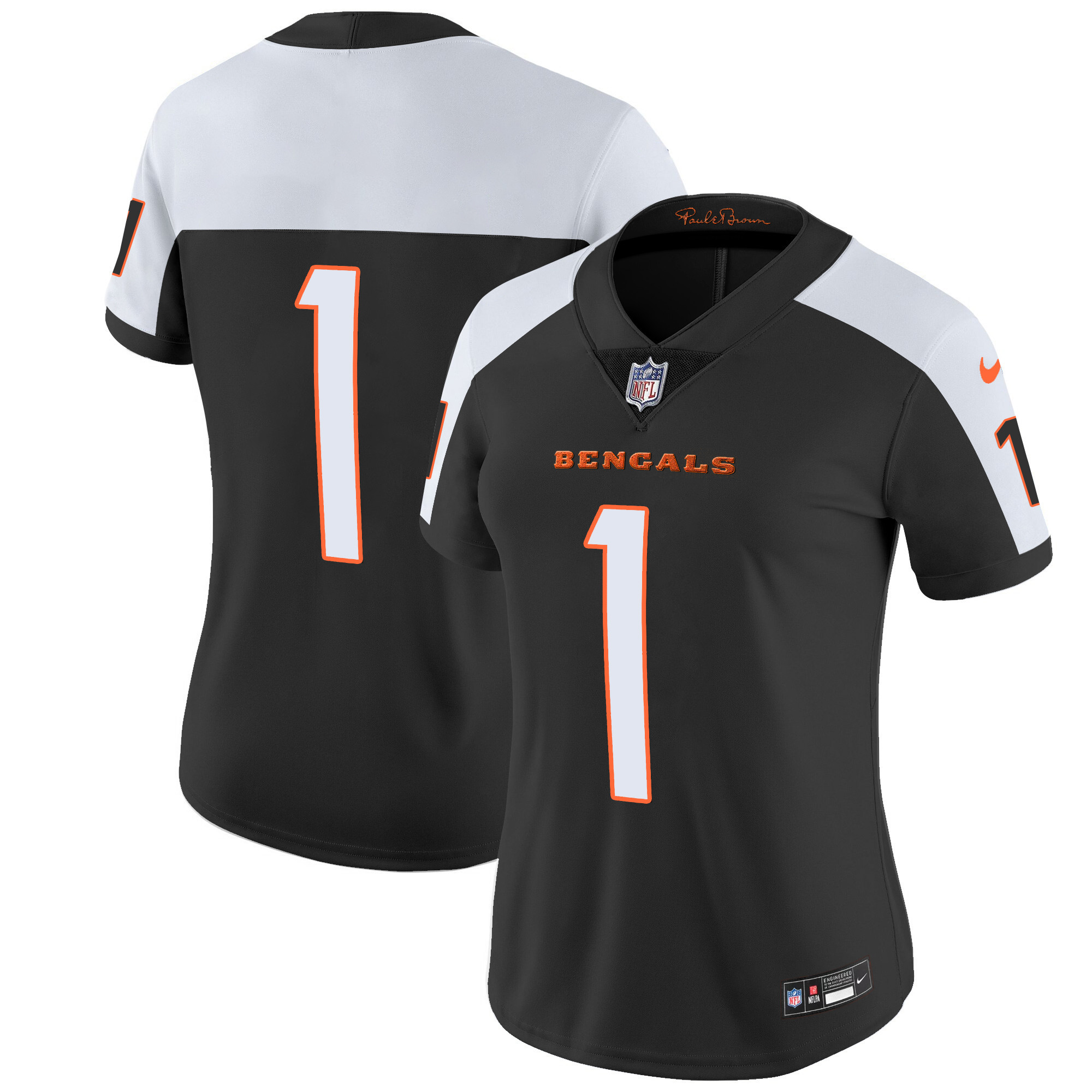 #1 Team Women's Cincinnati Bengals Vapor Limited Alternate Jersey - All Stitched 