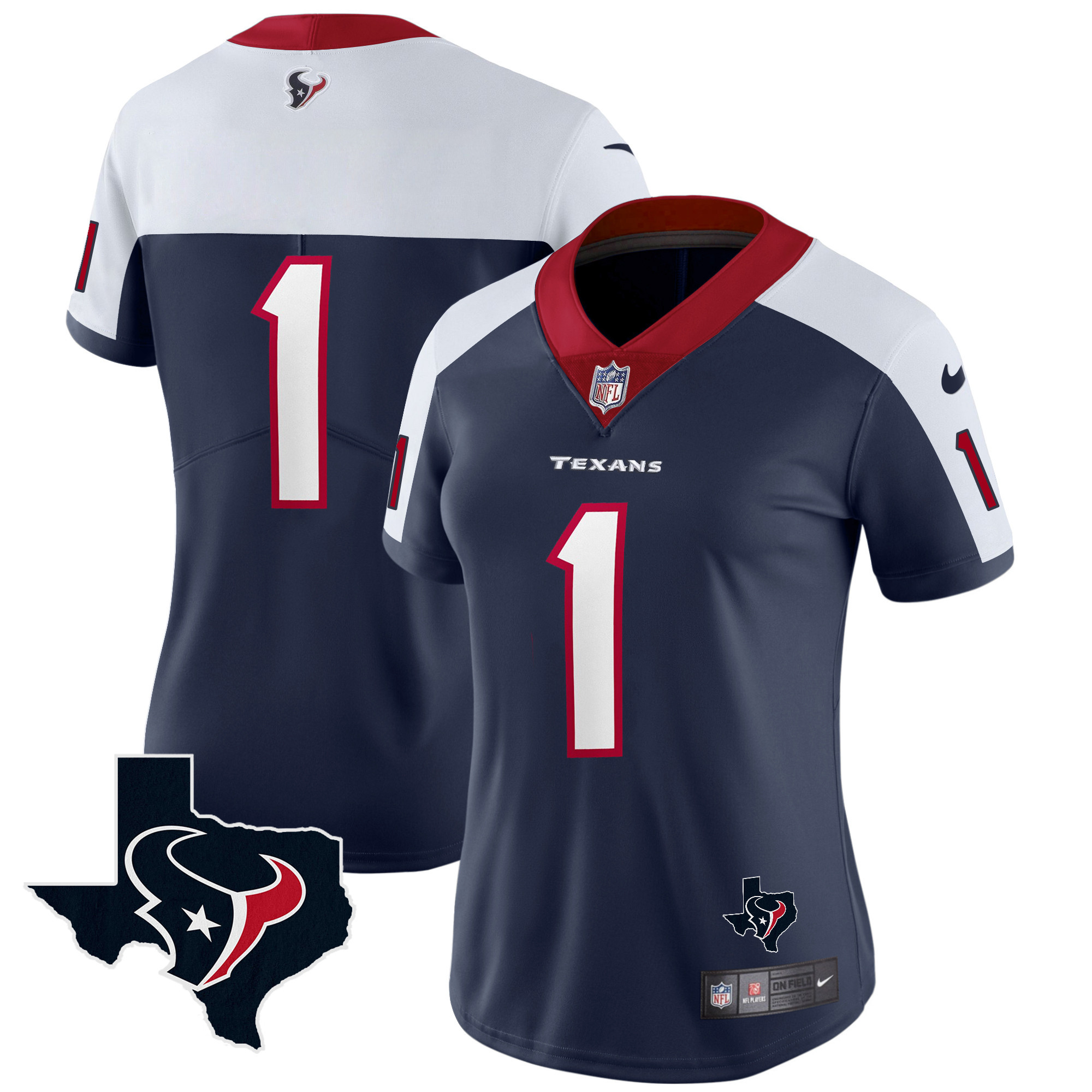 #1 Team Women's Houston Texans Vapor Limited Alternate Jersey - All Stitched 