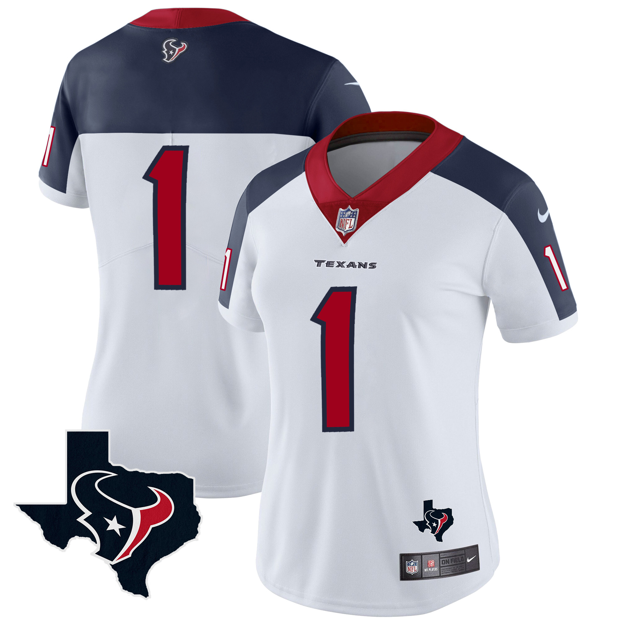 #1 Team Women's Houston Texans Vapor Limited Inverted Jersey - All Stitched 