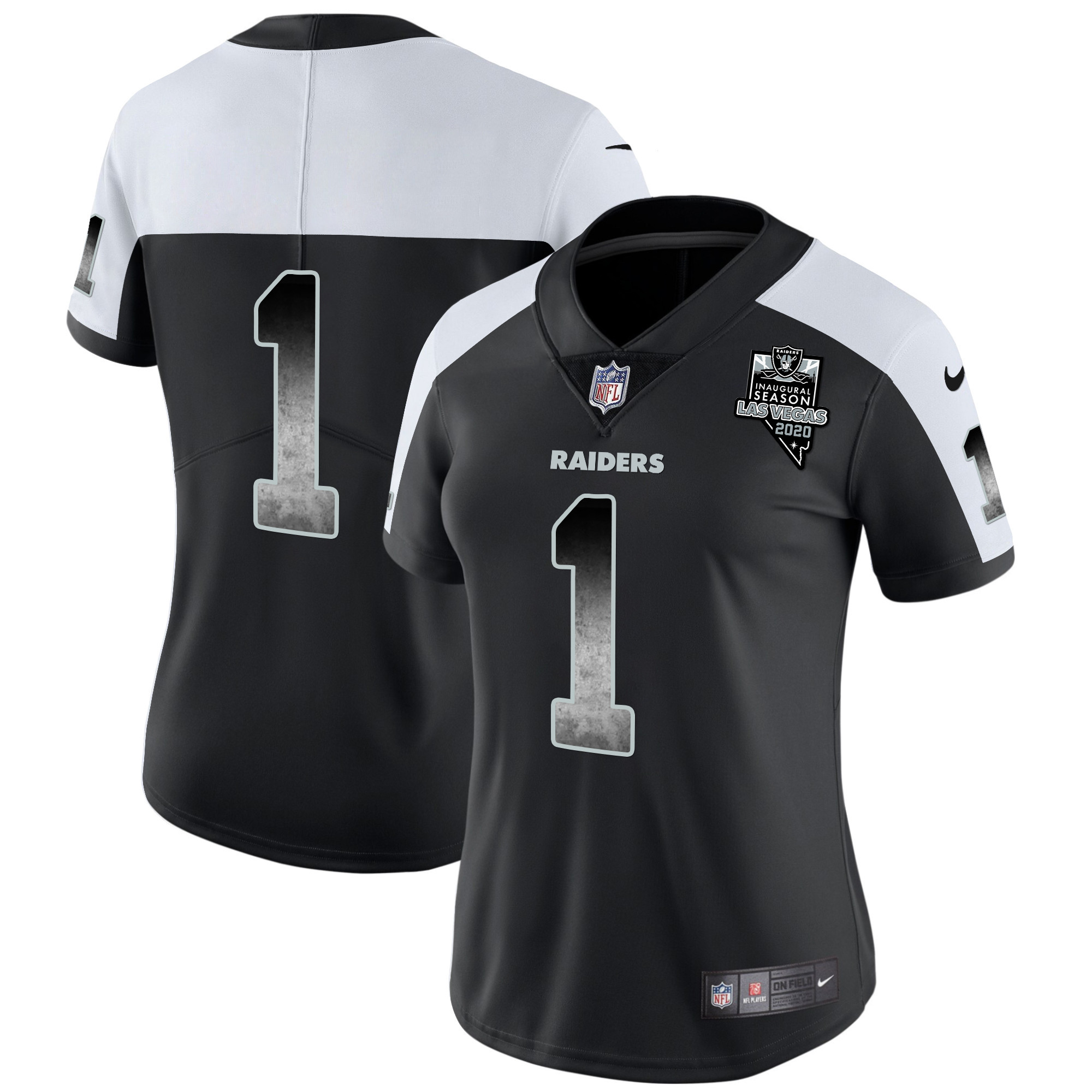 #1 Team Women's Las Vegas Raiders Arch Smoke Vapor Alternate Jersey - All Stitched 