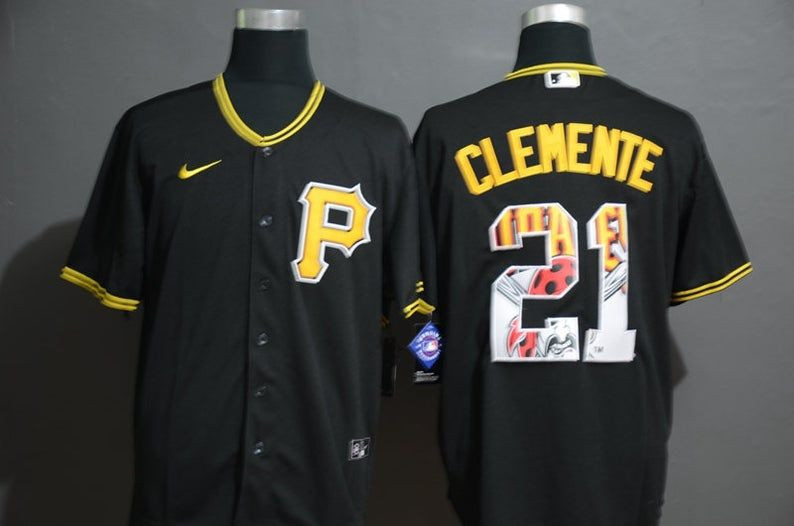 #21 Roberto Clemente Jersey Pittsburgh Pirates All Over Print Baseball Jersey