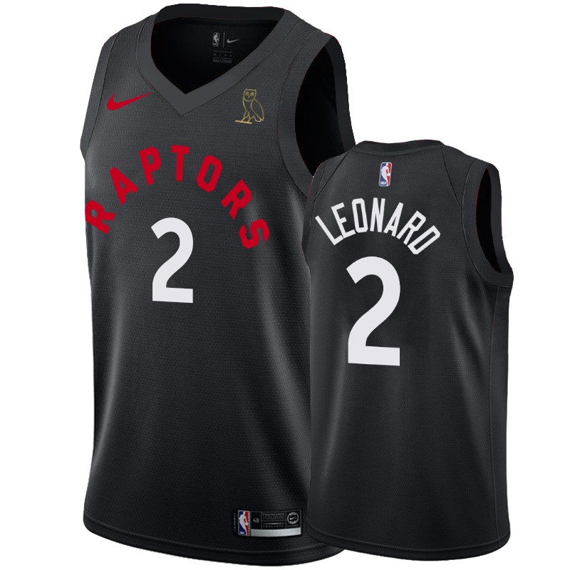 #2 Kawhi Leonard Toronto Raptors 2018-19 Raptors X OVO Men’s Jersey – Black