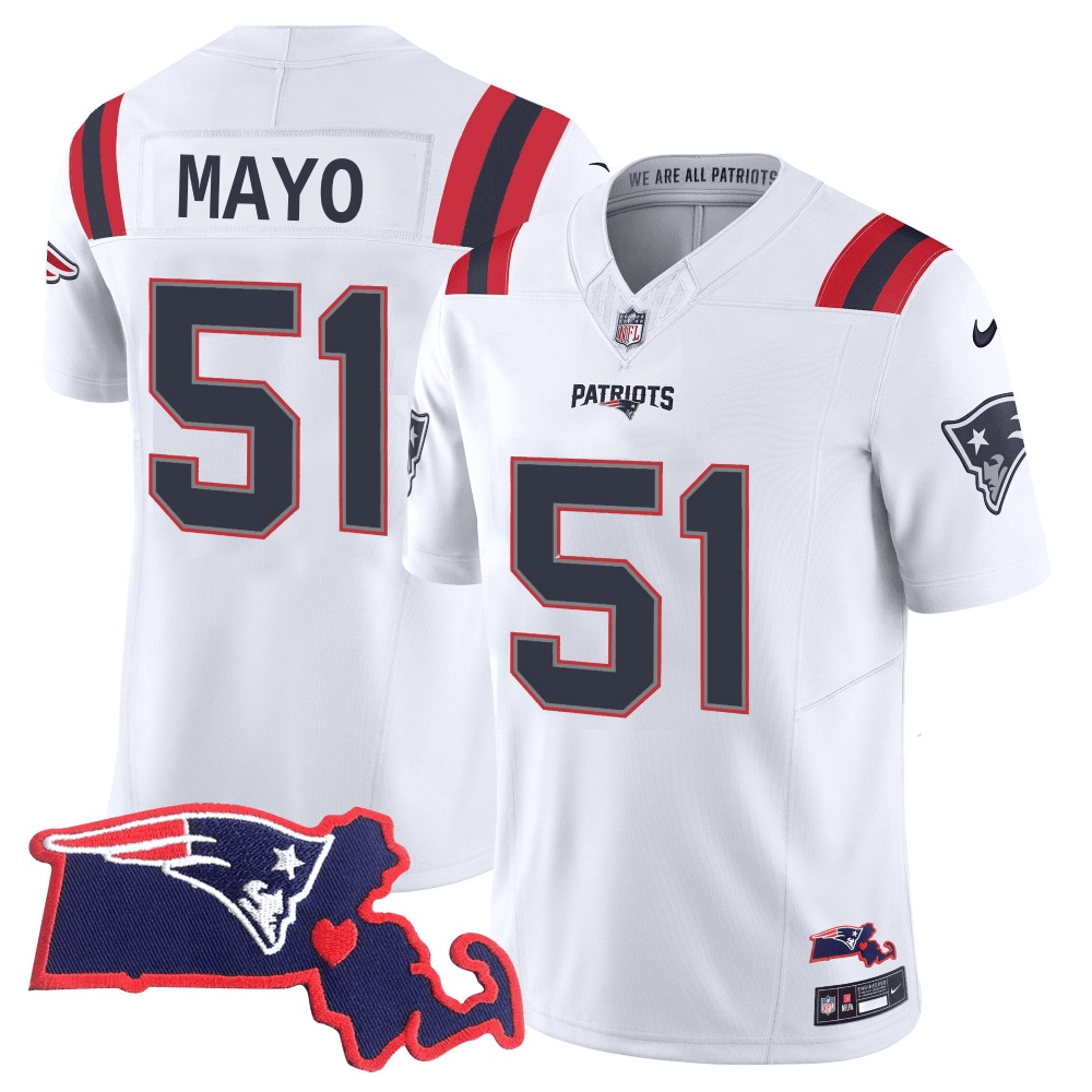 #51 Jerod Mayo New England Patriots Limited White Jersey - All Stitched 