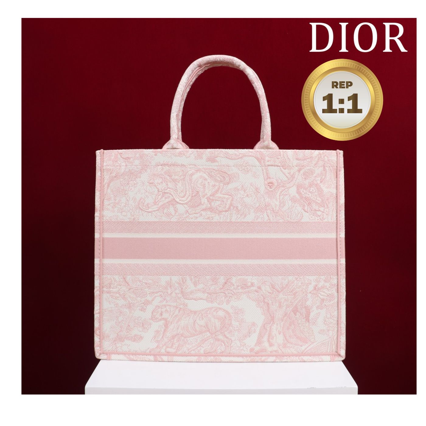 [REP 1:1] Christian Dior Medium Dior Book Tote Pink For Women 36cm
