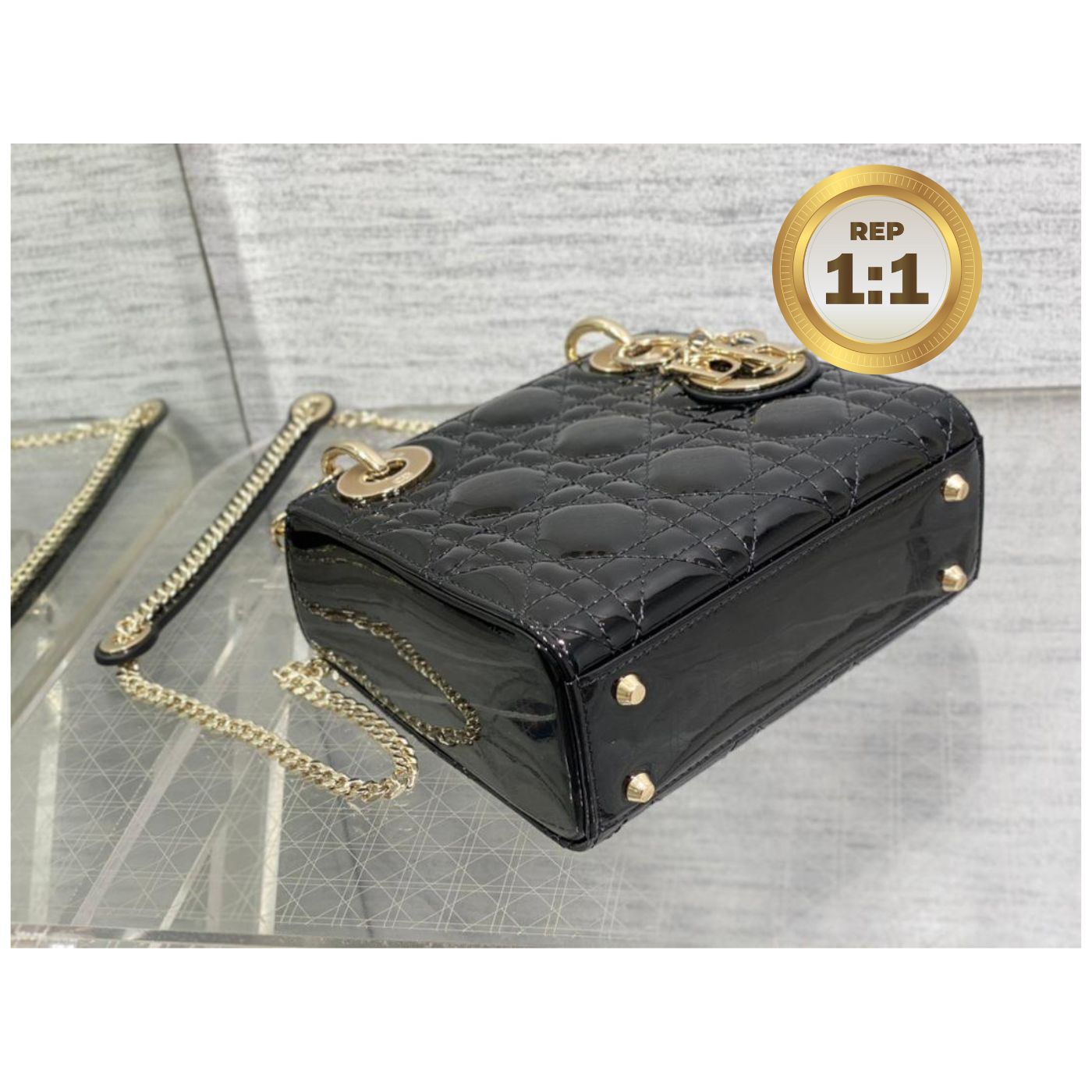 [REP 1:1] Christian Dior Mini Lady Dior Bag Black For Women 17cm