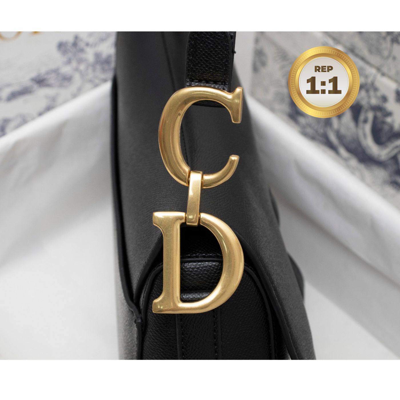 [REP 1:1] Christian Dior Saddle Bag Black Grained For Women 10in/25cm CDCBAA_