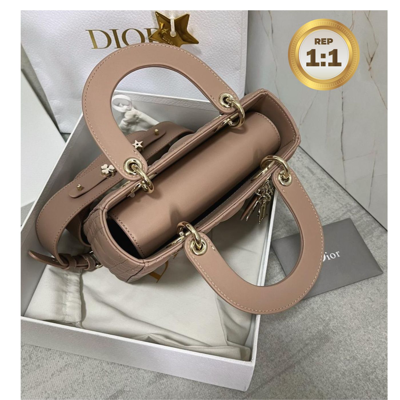 [REP 1:1] Christian Dior Small Lady Dior Bag Pink For Women 8in/20cm