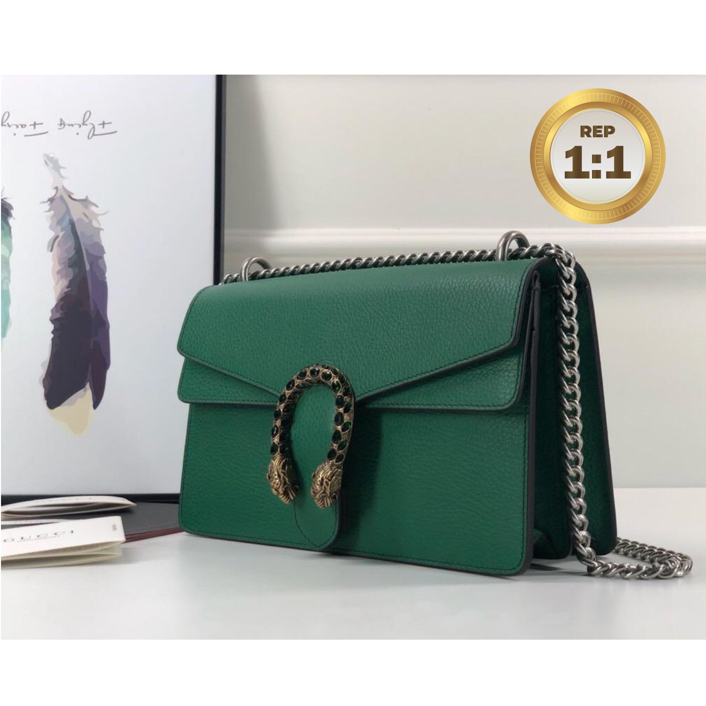 [REP 1:1] Gucci Dionysus Shoulder Bag Green For Women 11in/28cm 400249 CAOGX 3120
