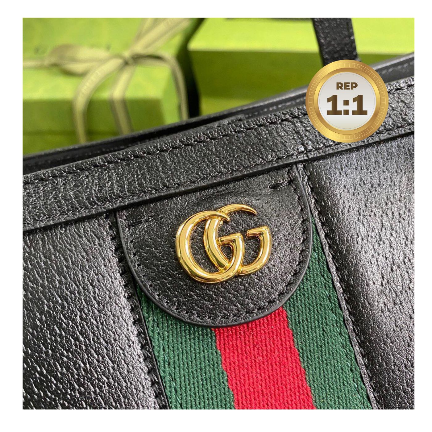 [REP 1:1] Gucci Ophidia Medium Tote Black For Women 15in/38cm GG 631685 CWG1A 1060