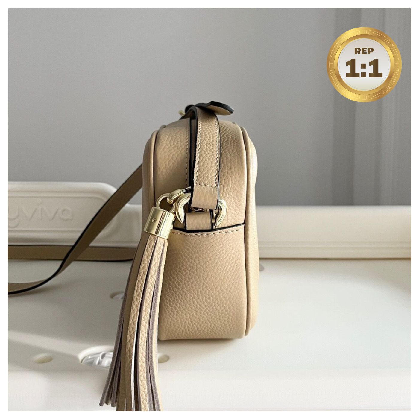 [REP 1:1] Gucci Soho Small Disco Bag Beige For Women 8in/21cm GG 308364