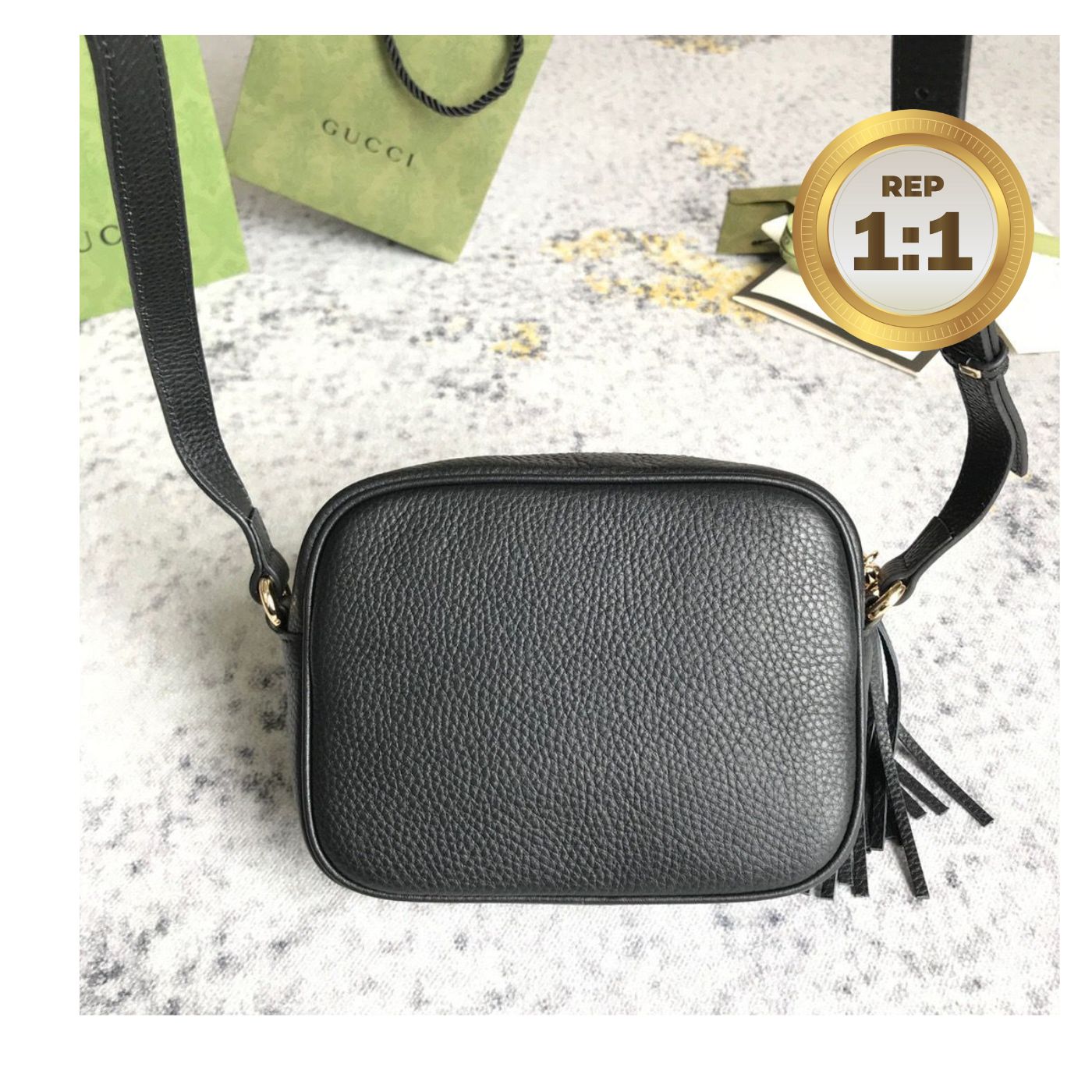 [REP 1:1] Gucci Soho Small Disco Bag Black For Women 8in/21cm GG 308364