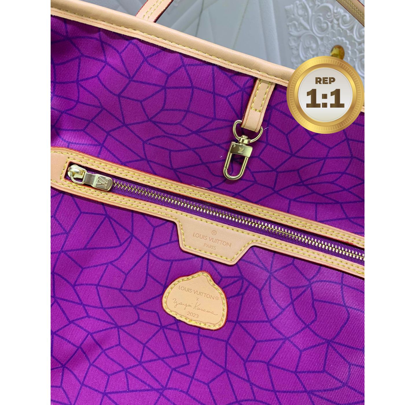 [REP 1:1] Louis Vuitton LV x YK Neverfull MM Bag Brown For Women 12.2in/31cm