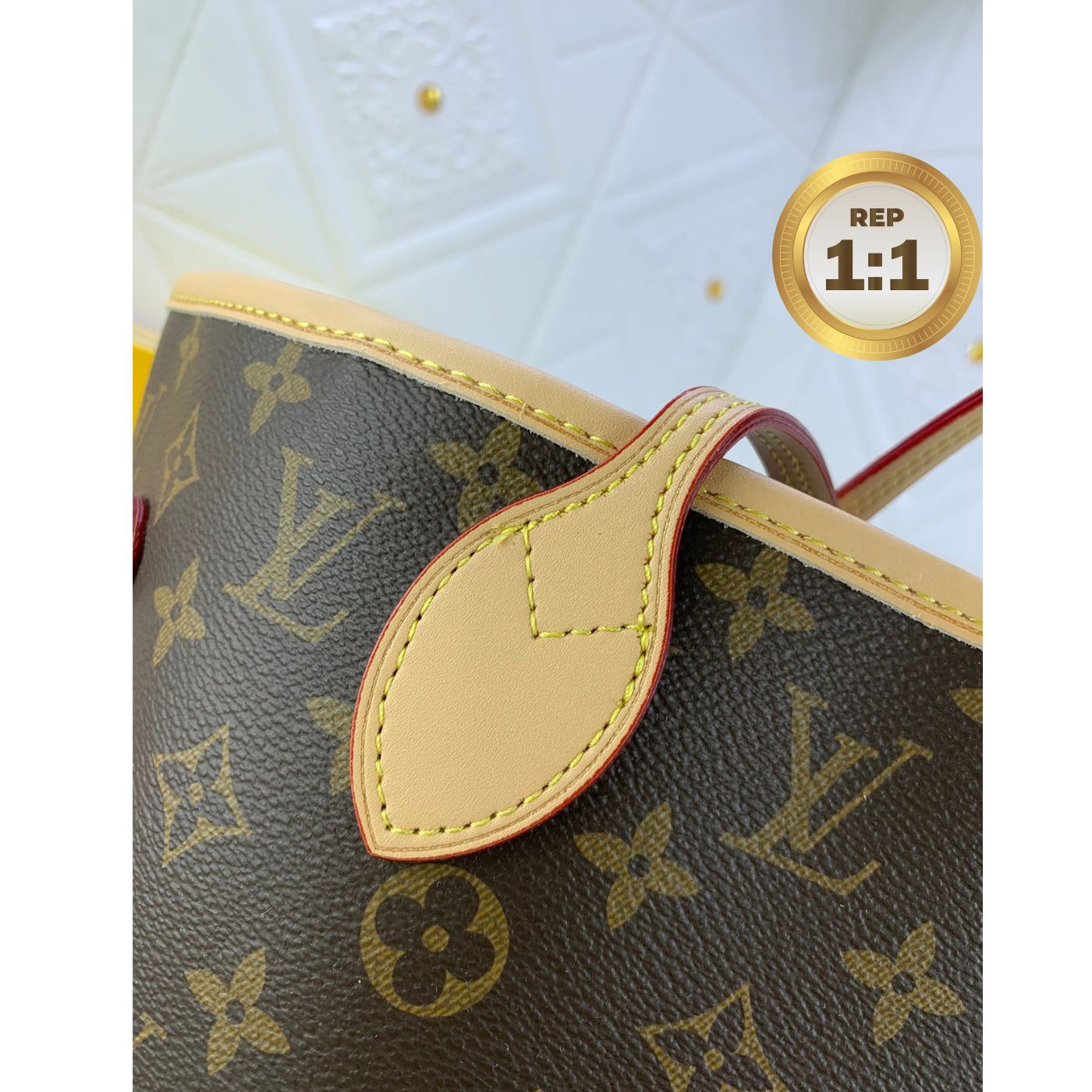 [REP 1:1] Louis Vuitton LV x YK Neverfull MM Bag Brown For Women 12.2in/31cm