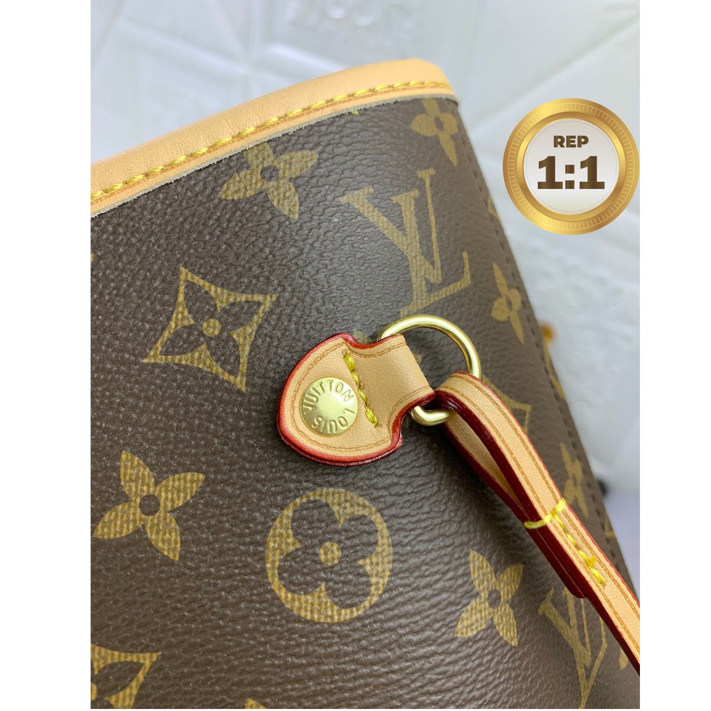 [REP 1:1] Louis Vuitton LV x YK Neverfull MM Bag Brown For Women 12.2in/31cm