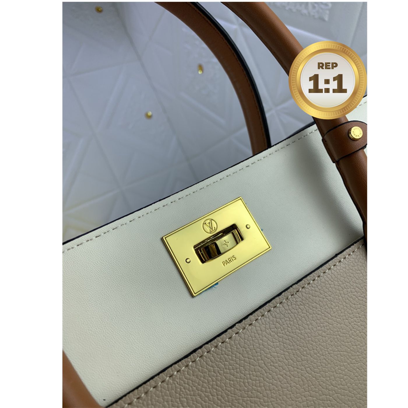 [REP 1:1] Louis Vuitton On My Side MM Tote Bag Grey For Women 12in/31cm