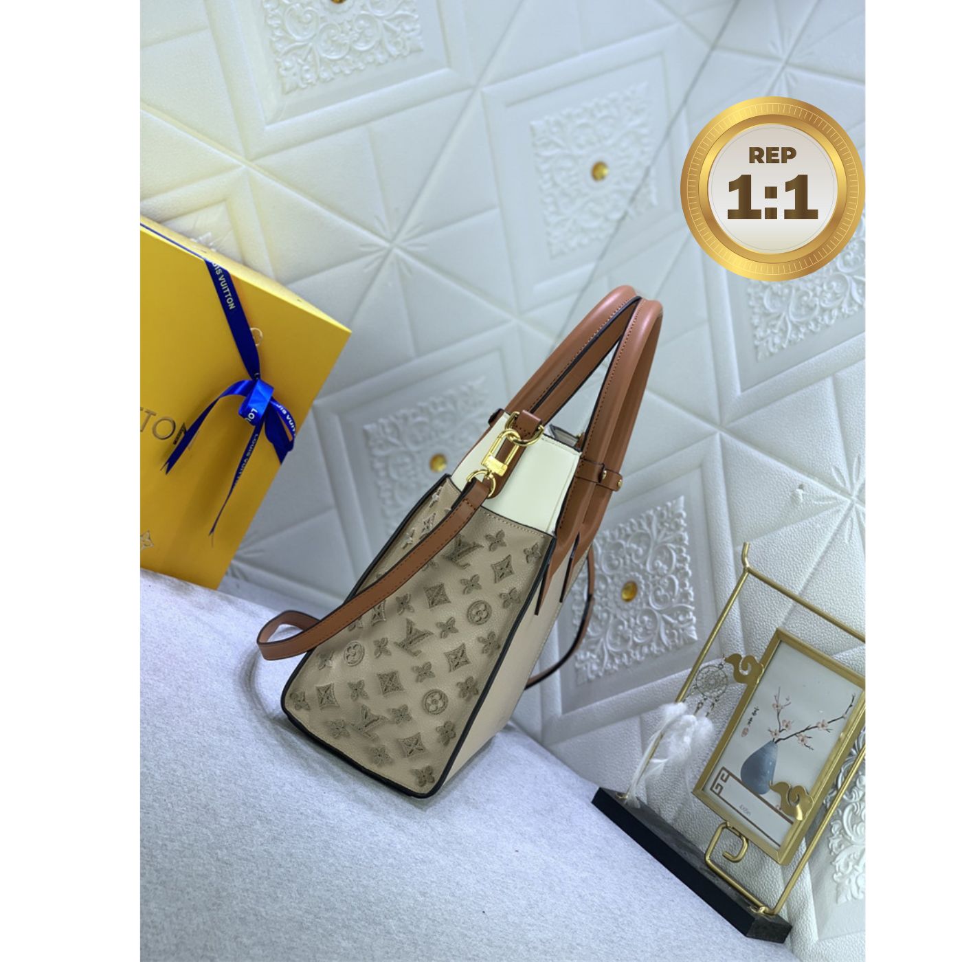 [REP 1:1] Louis Vuitton On My Side MM Tote Bag Grey For Women 12in/31cm