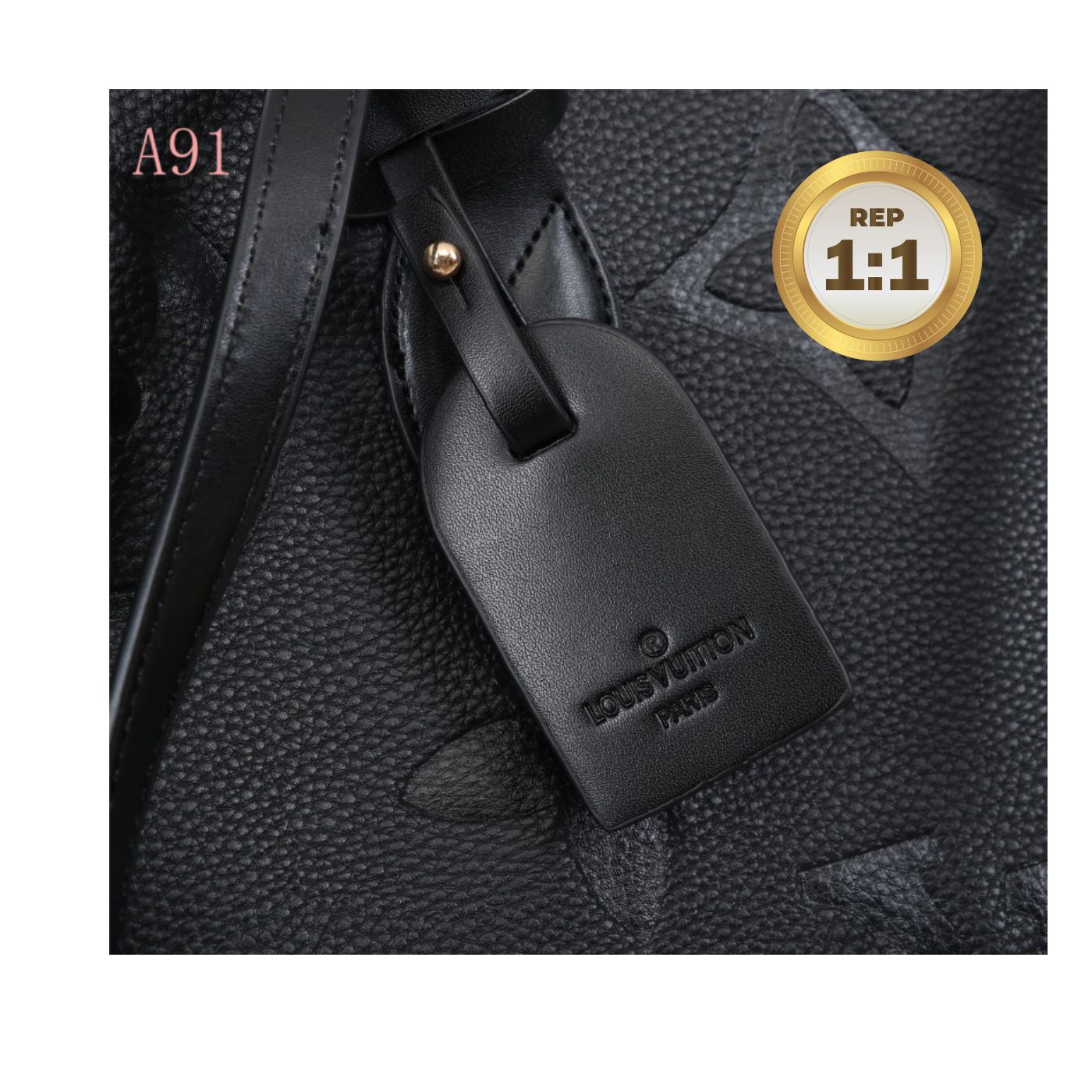 [REP 1:1] Louis Vuitton Onthego MM Monogram Empreinte Tote Bag Black For Women 35cm