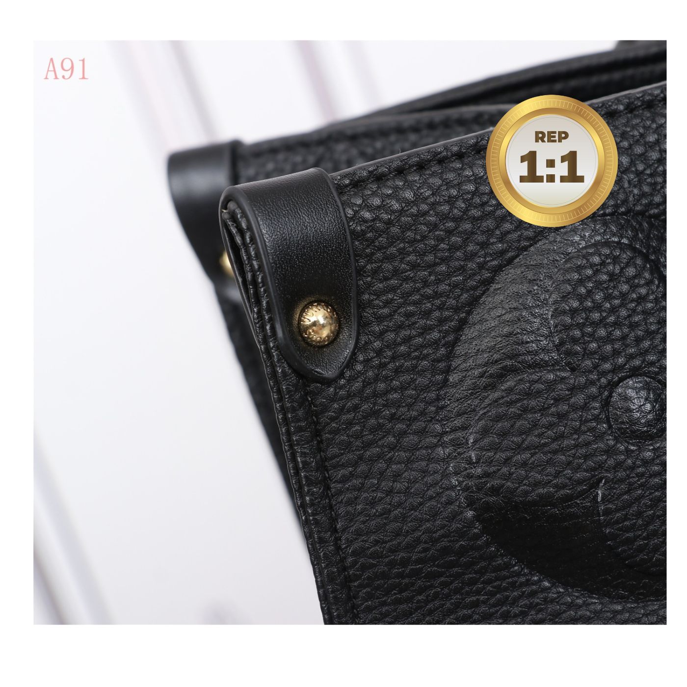 [REP 1:1] Louis Vuitton Onthego MM Monogram Empreinte Tote Bag Black For Women 35cm