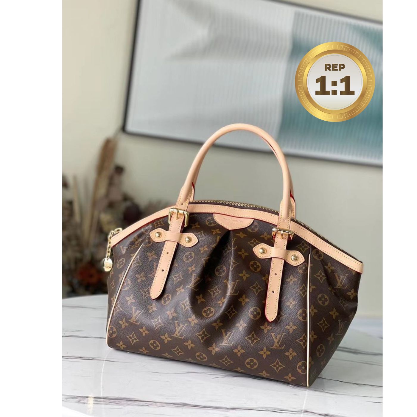 [REP 1:1] Louis Vuitton Tivoli PM Bag Monogram Canvas Brown 14.2in/36cm For Women