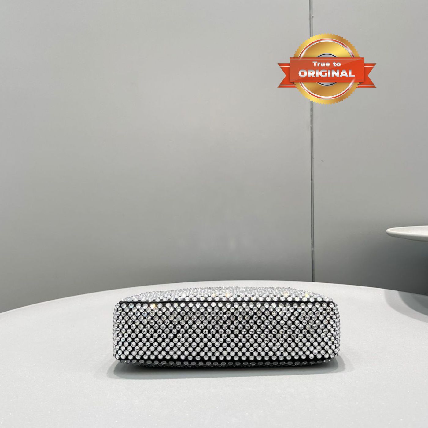 [REP 1:1] Prada Satin Mini-Bag With Crystals Silver For Women 8.6in/22cm 1BC515_2AWL_F0T7O_V_OOO