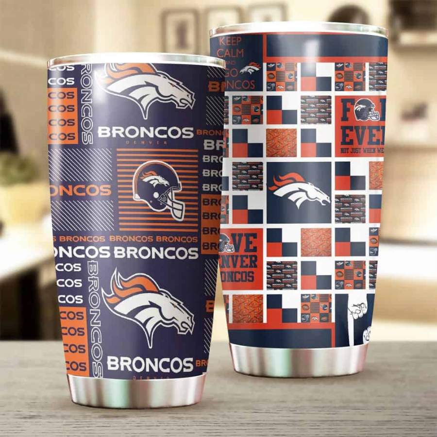 [Stainless Steel Tumbler 20 Oz] SPNFL113 Denver Broncos Stainless Steel Tumbler, Denver Broncos Steel Mug Sport Father’s Day gifts, Mother’s Day gift