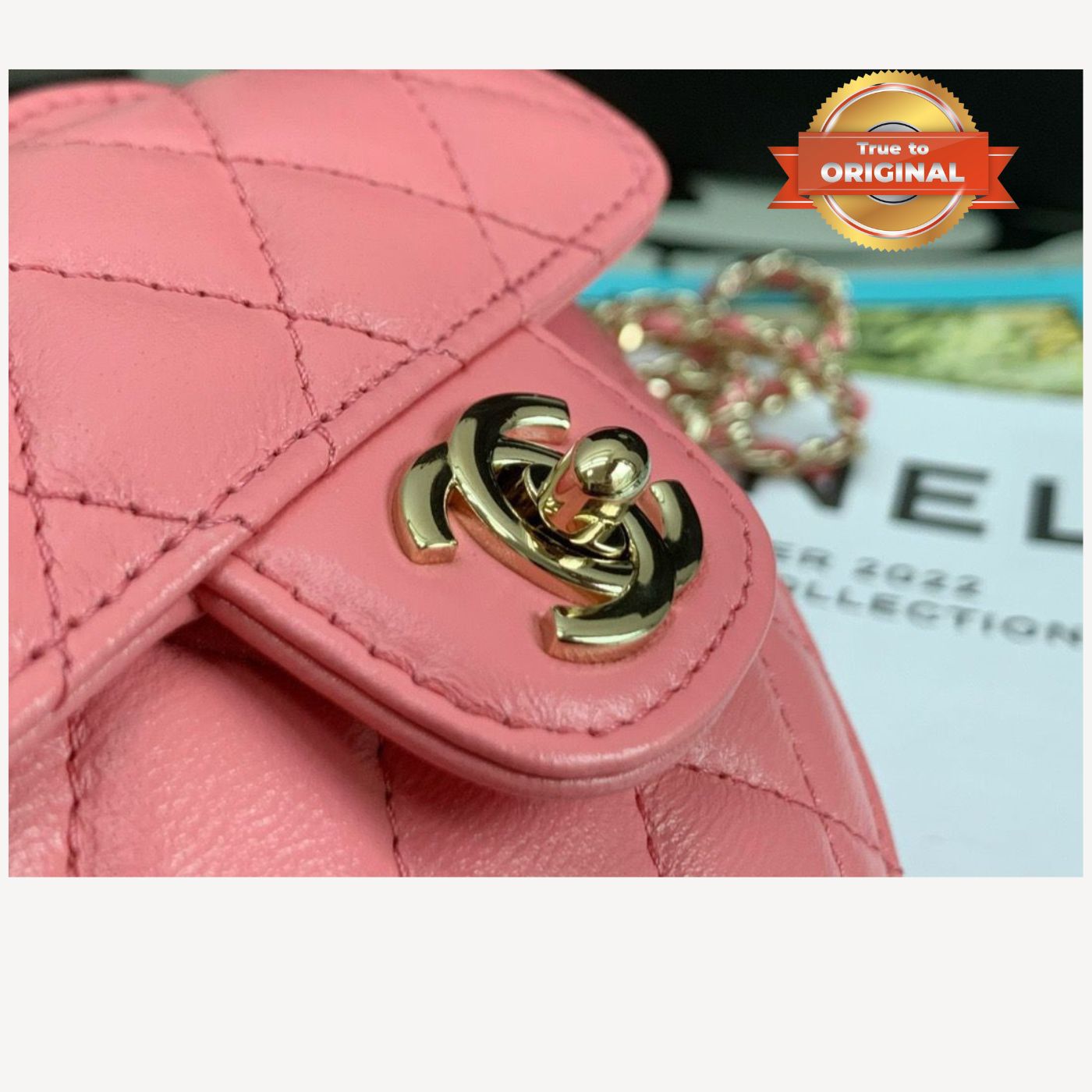 [True-to-ORIGINAL] Chanel Mini Heart Bag Coral Pink For Women 7in/18cm AS3191 NH621