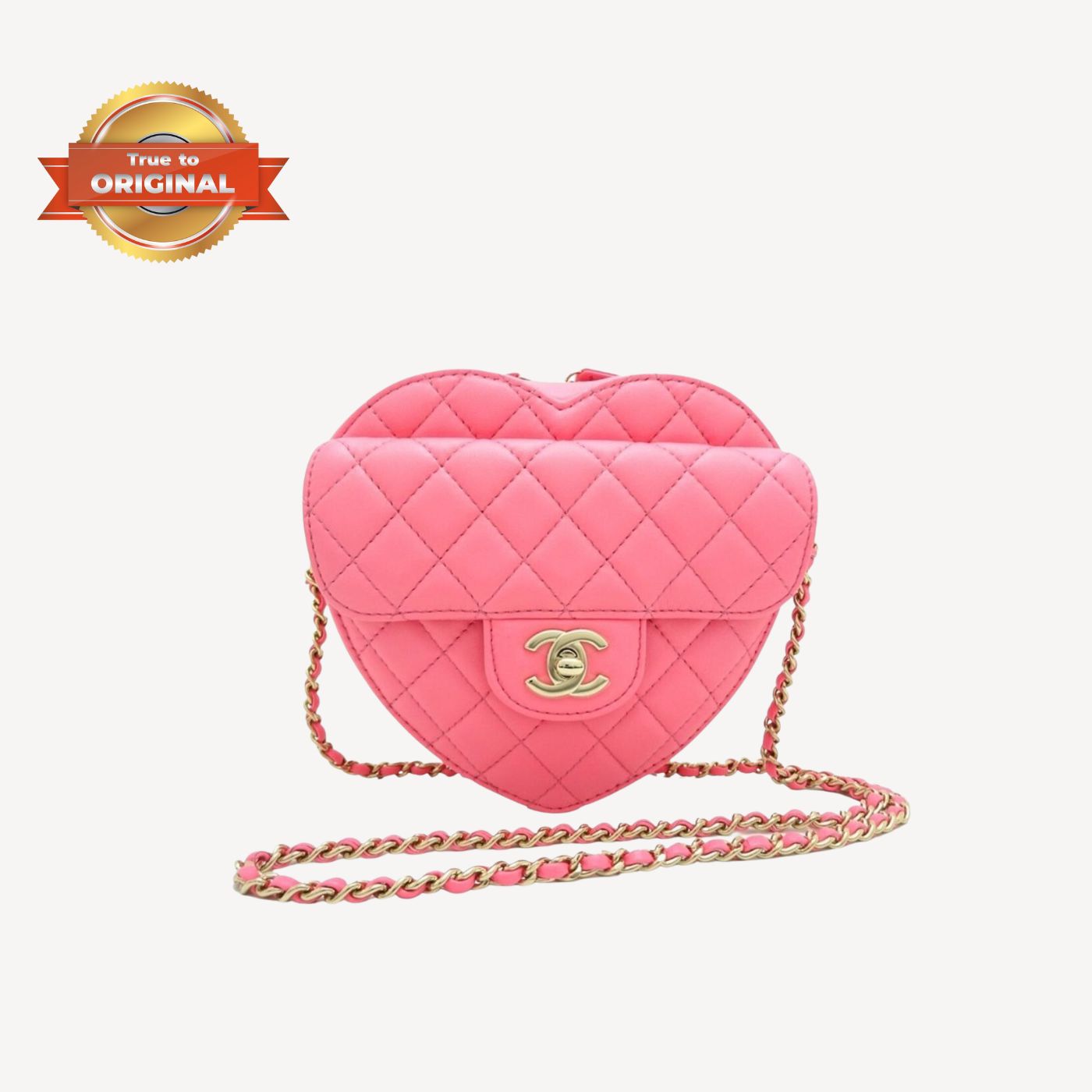 [True-to-ORIGINAL] Chanel Mini Heart Bag Coral Pink For Women 7in/18cm AS3191 NH621