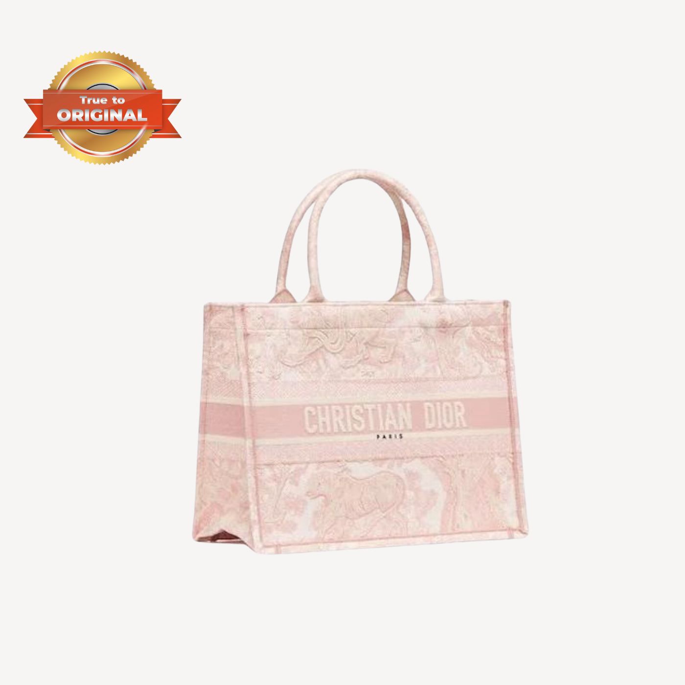 [True-to-ORIGINAL] Christian Dior Medium Dior Book Tote Pink For Women 36cm