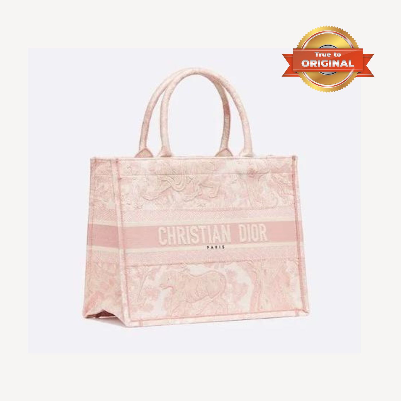 [True-to-ORIGINAL] Christian Dior Medium Dior Book Tote Pink For Women 36cm