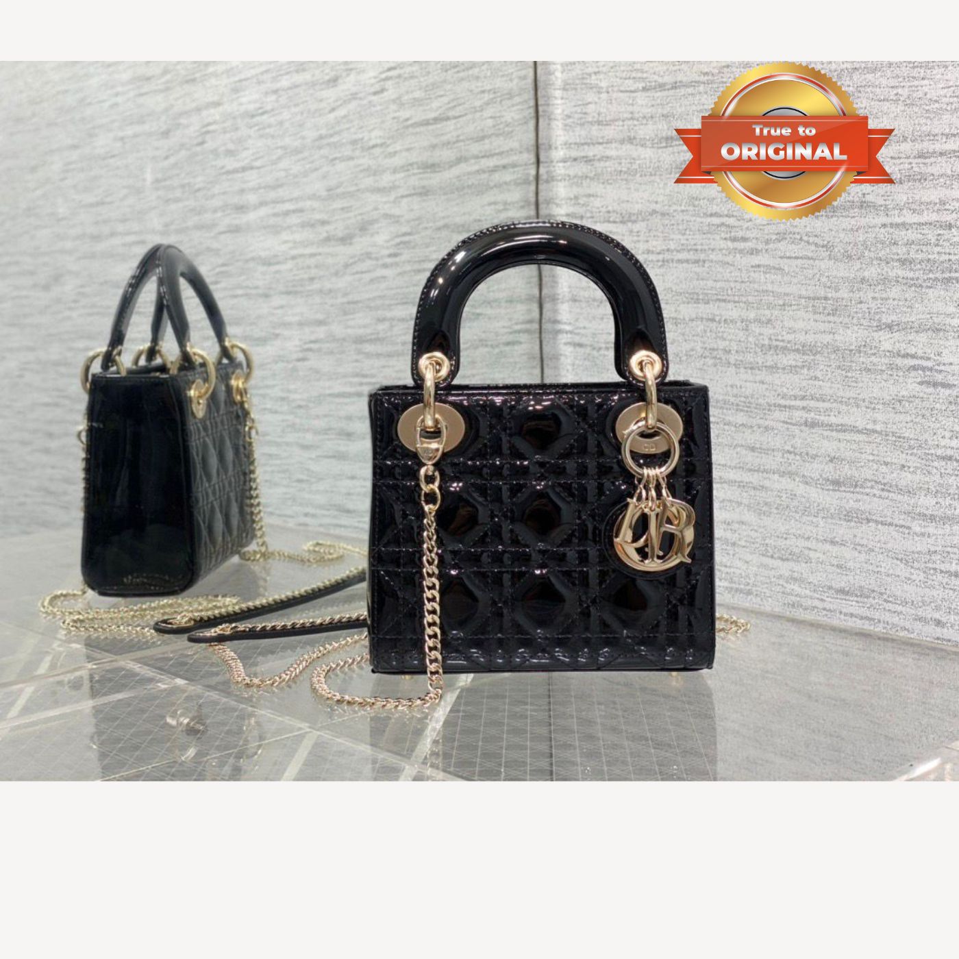 [True-to-ORIGINAL] Christian Dior Mini Lady Dior Bag Black For Women 17cm