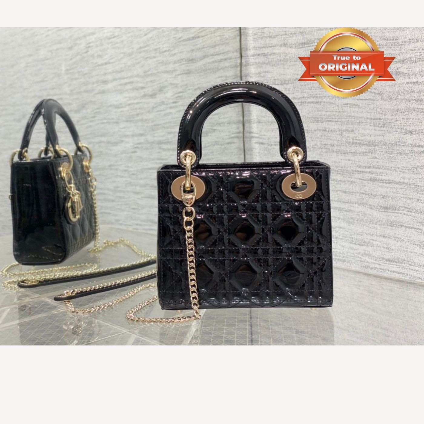 [True-to-ORIGINAL] Christian Dior Mini Lady Dior Bag Black For Women 17cm
