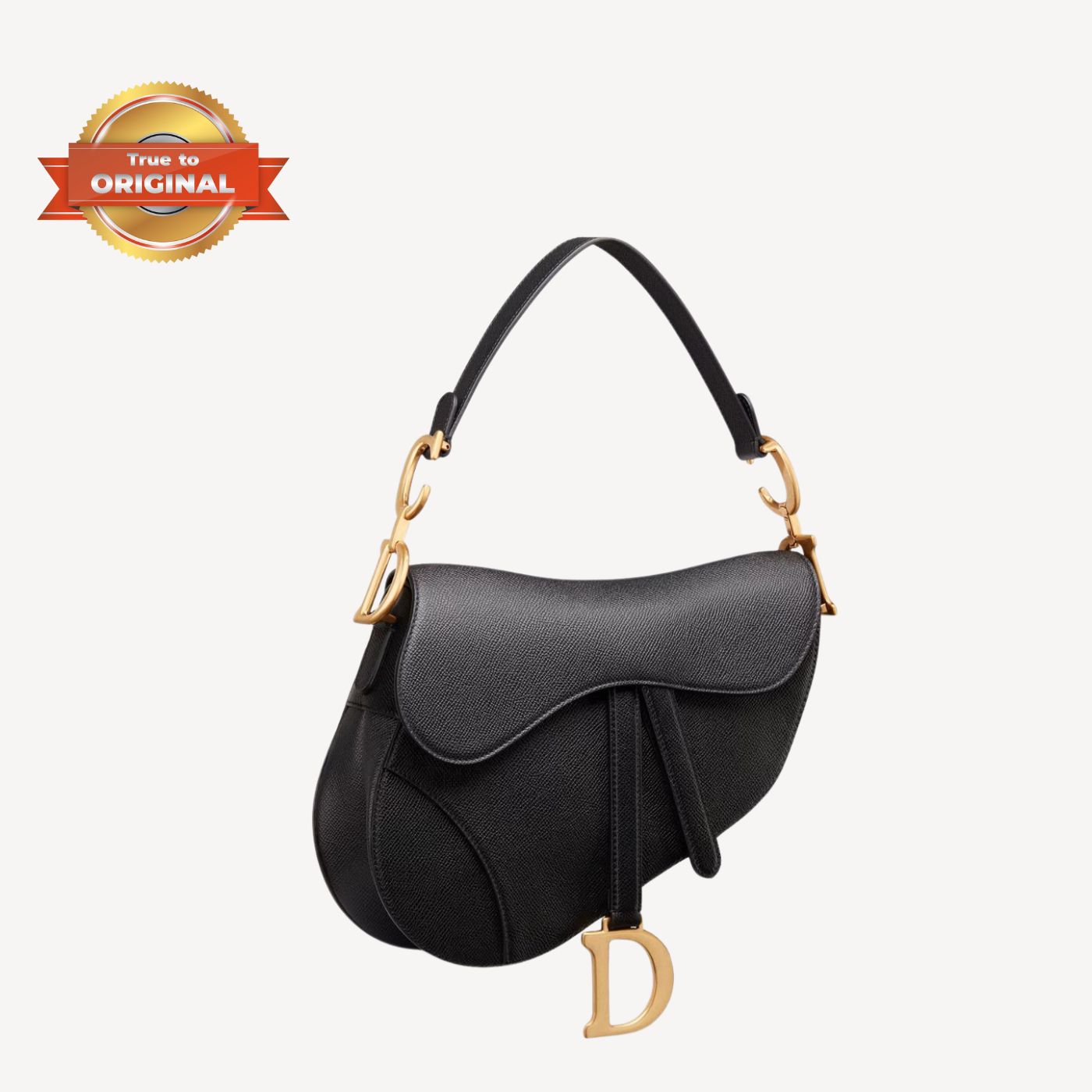 [True-to-ORIGINAL] Christian Dior Saddle Bag Black Grained For Women 10in/25cm CDCBAA_