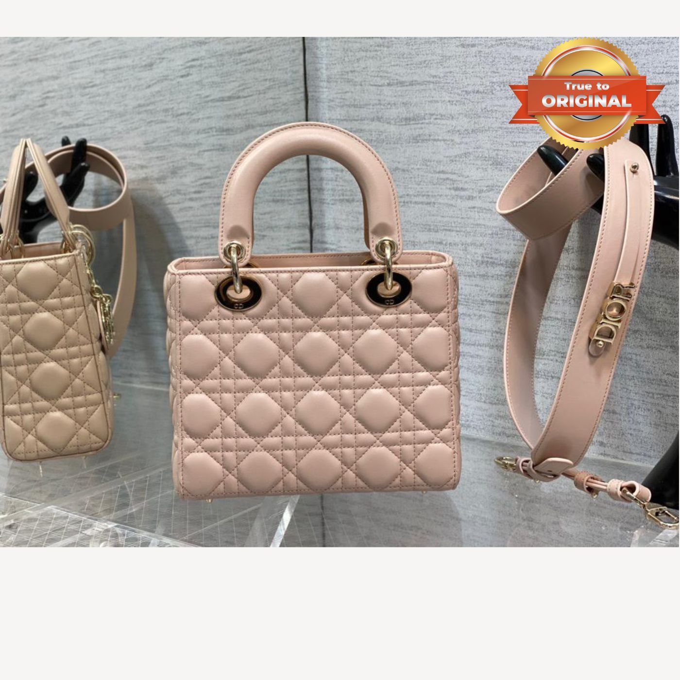[True-to-ORIGINAL] Christian Dior Small Lady Dior Bag Pink For Women 8in/20cm