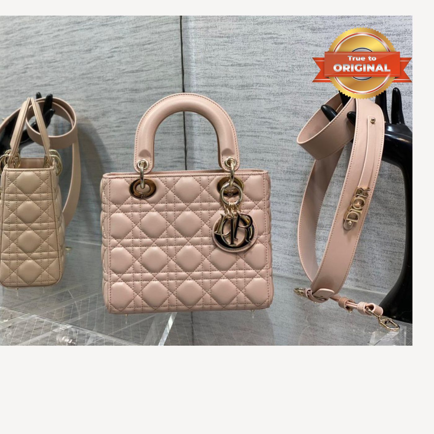 [True-to-ORIGINAL] Christian Dior Small Lady Dior Bag Pink For Women 8in/20cm