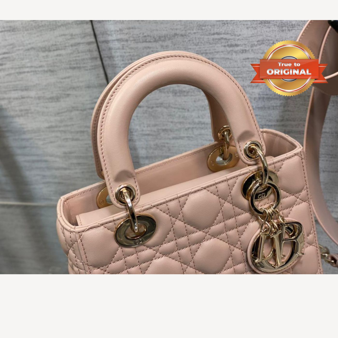 [True-to-ORIGINAL] Christian Dior Small Lady Dior Bag Pink For Women 8in/20cm