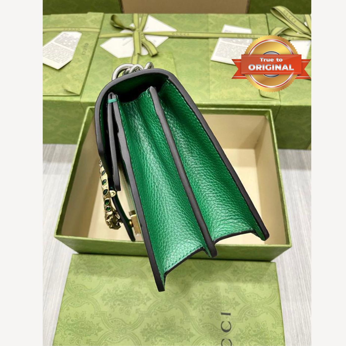 [True-to-ORIGINAL] Gucci Dionysus Shoulder Bag Green For Women 11in/28cm 400249 CAOGX 3120