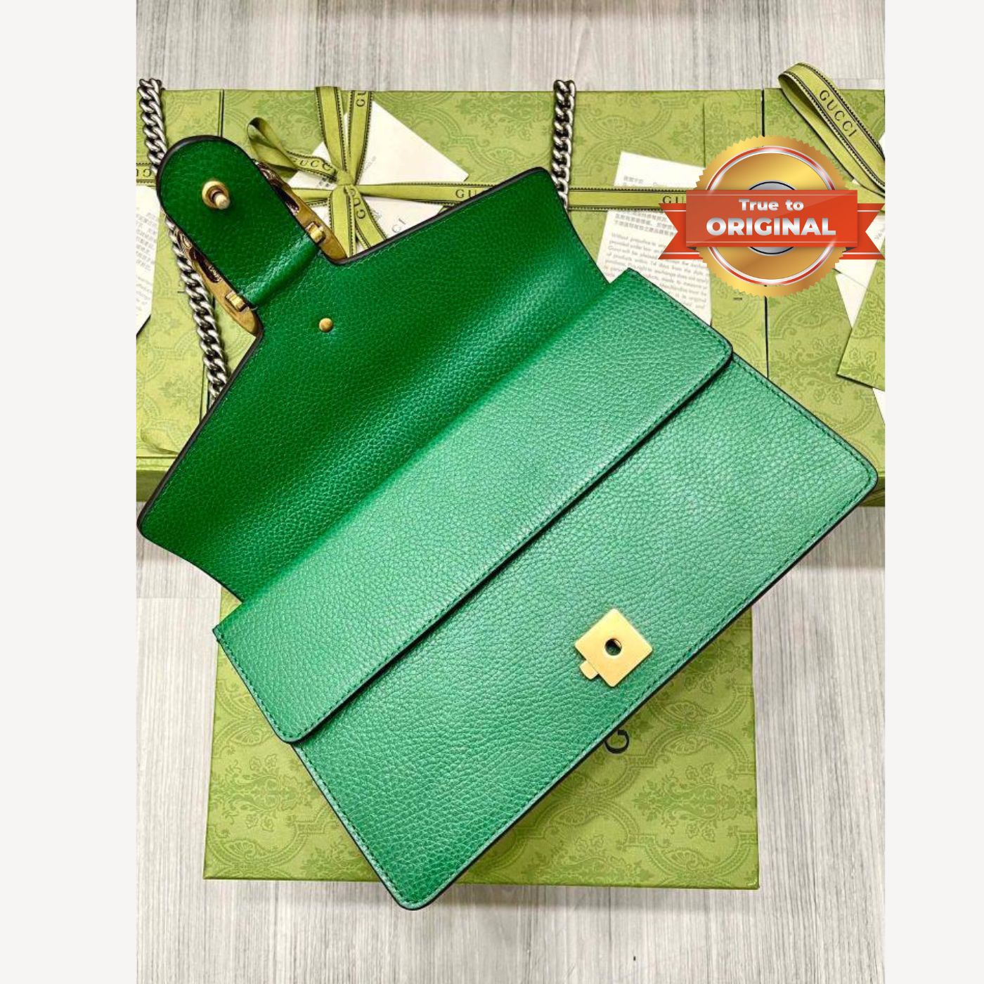 [True-to-ORIGINAL] Gucci Dionysus Shoulder Bag Green For Women 11in/28cm 400249 CAOGX 3120