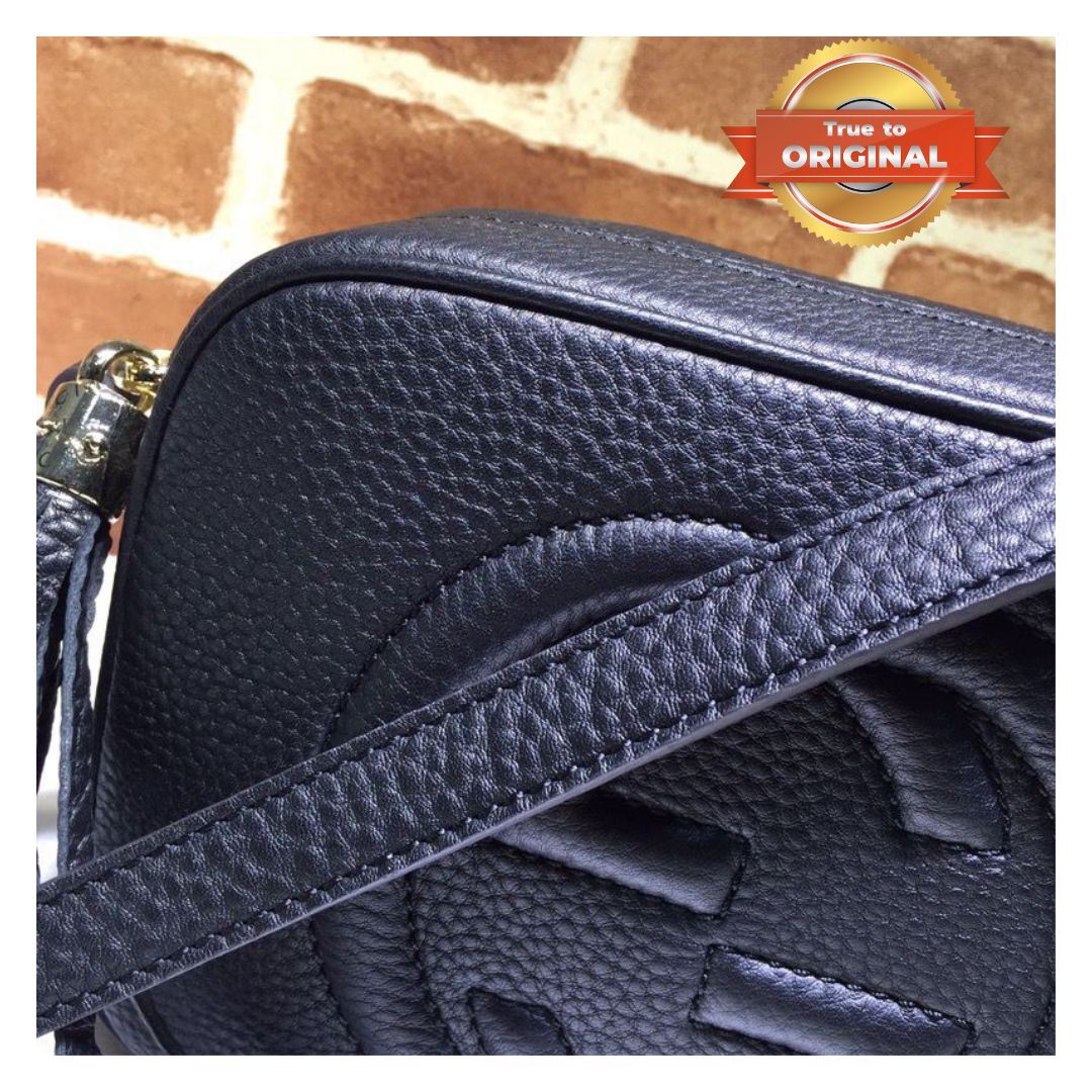 [True-to-ORIGINAL] Gucci Soho Small Disco Bag Black For Women 8in/21cm GG 308364