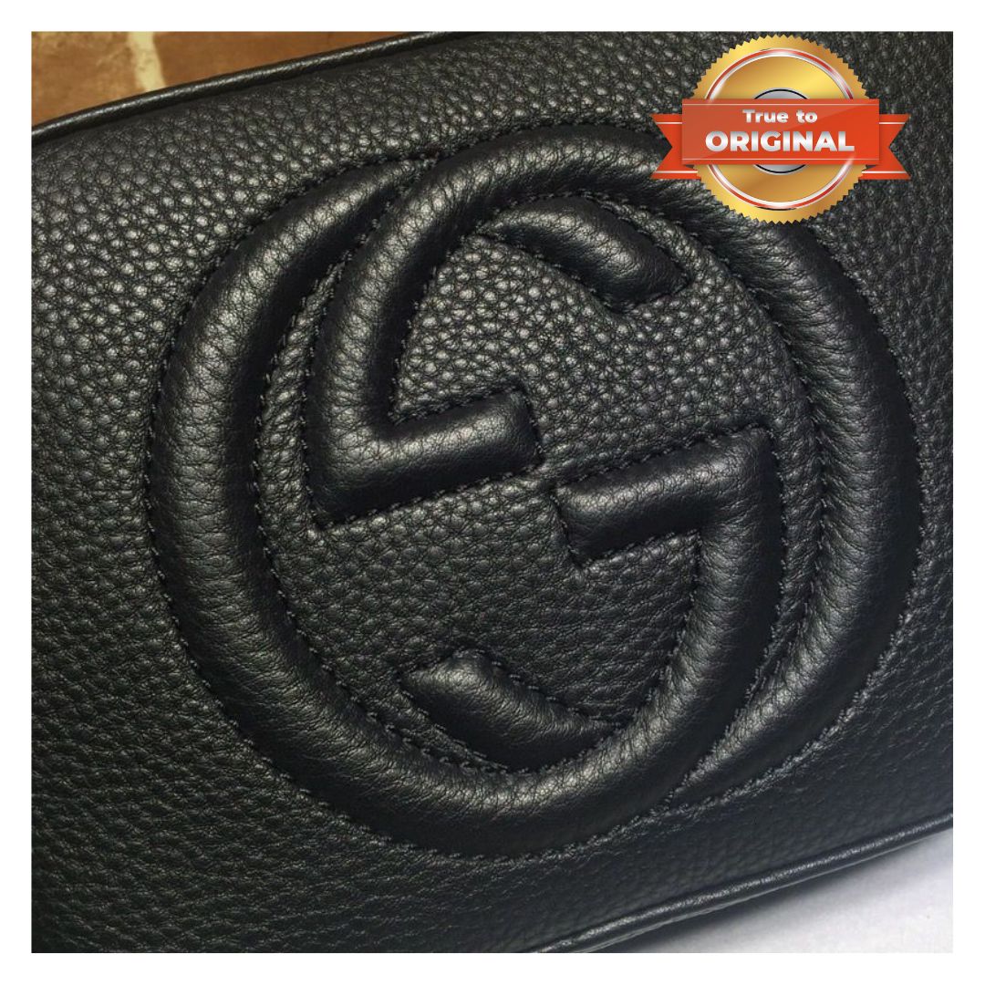 [True-to-ORIGINAL] Gucci Soho Small Disco Bag Black For Women 8in/21cm GG 308364