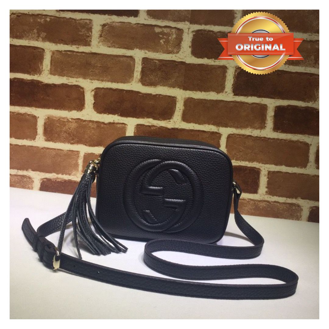 [True-to-ORIGINAL] Gucci Soho Small Disco Bag Black For Women 8in/21cm GG 308364