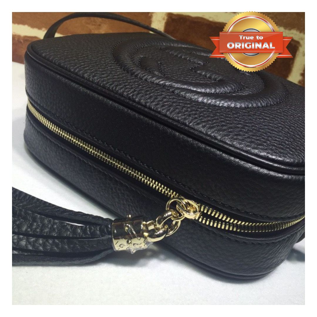 [True-to-ORIGINAL] Gucci Soho Small Disco Bag Black For Women 8in/21cm GG 308364